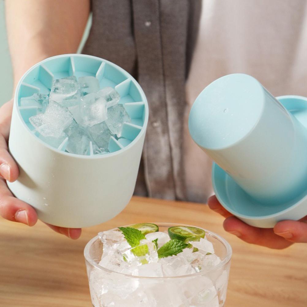 Seau à glace portable cylindrique en silicone