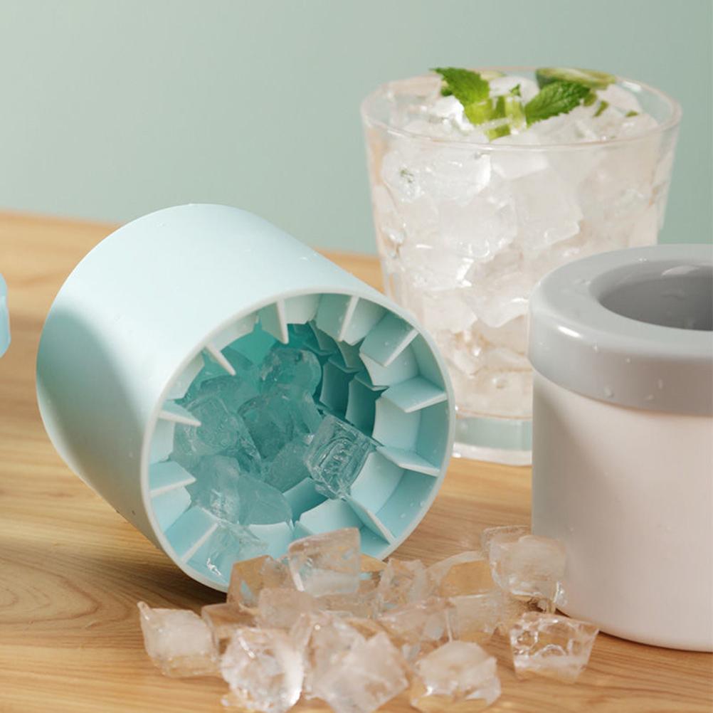 Seau à glace portable cylindrique en silicone