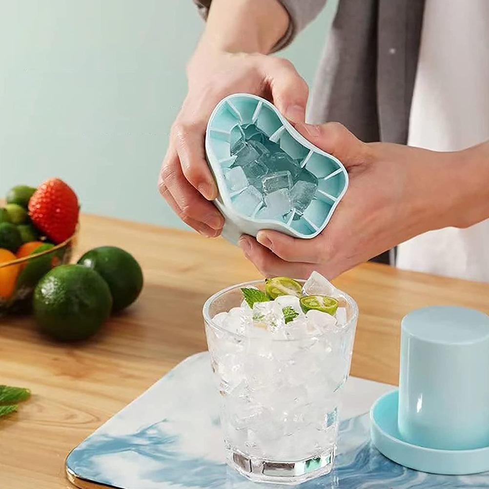 Seau à glace portable cylindrique en silicone