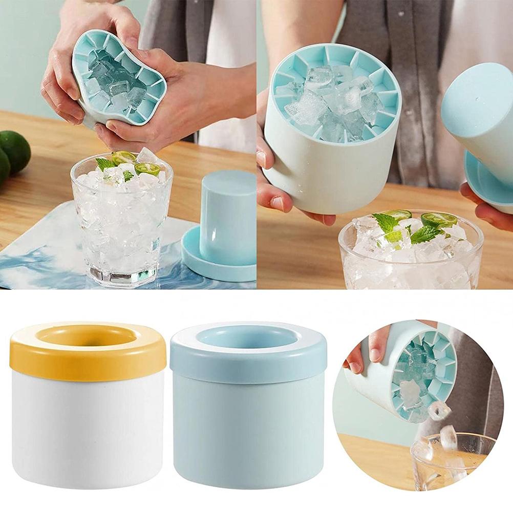 Seau à glace portable cylindrique en silicone